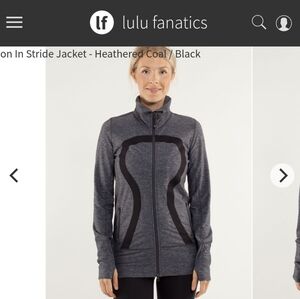 lululemon athletica Heathered Coal and Black Zip-Front Bomber Jacket